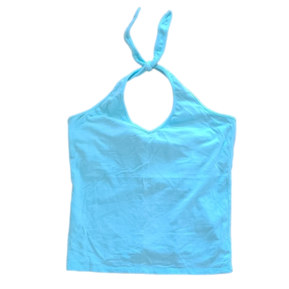 GAP Factory Stretch Teal Sumer Halter Top Size L